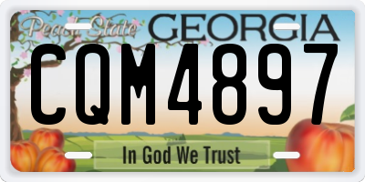 GA license plate CQM4897