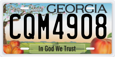 GA license plate CQM4908