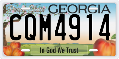 GA license plate CQM4914