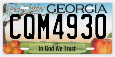 GA license plate CQM4930