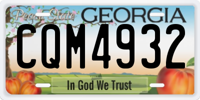 GA license plate CQM4932