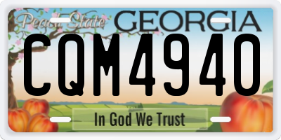 GA license plate CQM4940