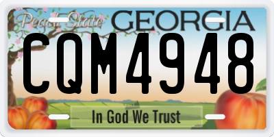 GA license plate CQM4948