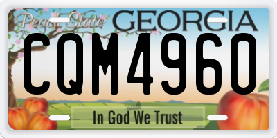 GA license plate CQM4960