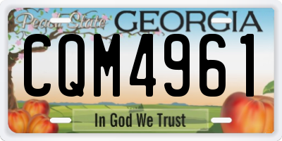 GA license plate CQM4961