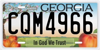 GA license plate CQM4966