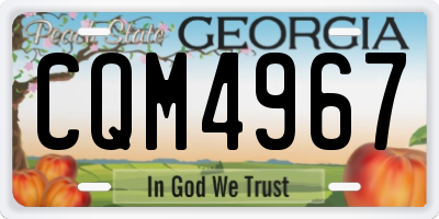GA license plate CQM4967