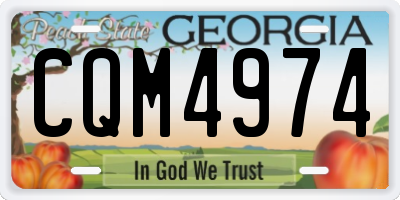 GA license plate CQM4974