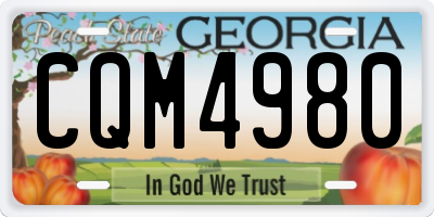 GA license plate CQM4980