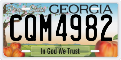 GA license plate CQM4982