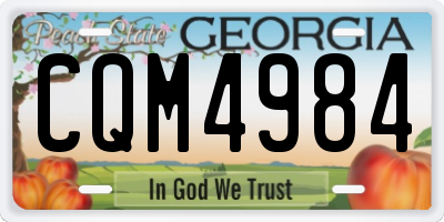 GA license plate CQM4984