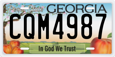GA license plate CQM4987