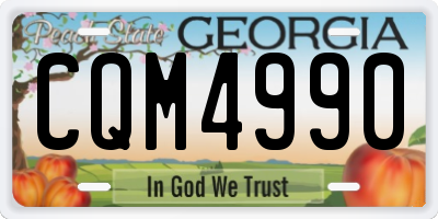 GA license plate CQM4990