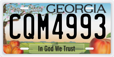 GA license plate CQM4993