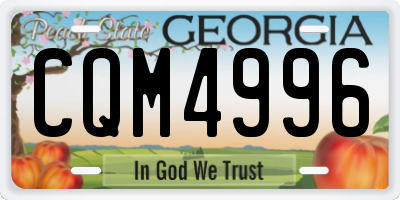 GA license plate CQM4996