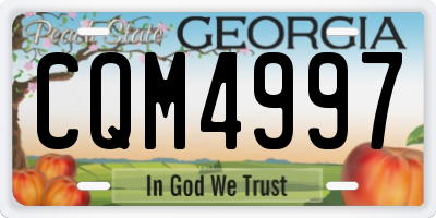 GA license plate CQM4997