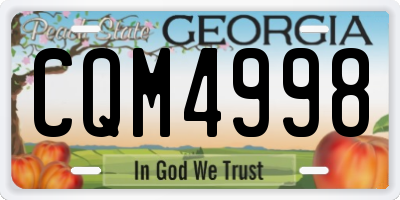 GA license plate CQM4998