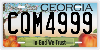 GA license plate CQM4999