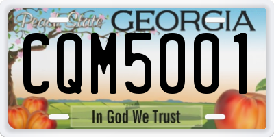 GA license plate CQM5001