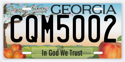 GA license plate CQM5002
