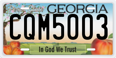 GA license plate CQM5003