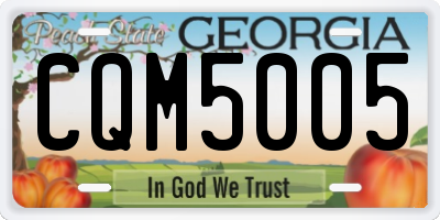 GA license plate CQM5005