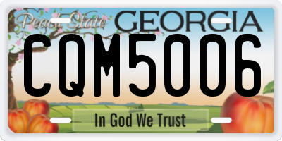 GA license plate CQM5006