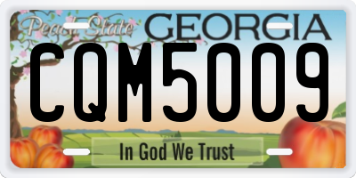 GA license plate CQM5009