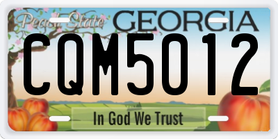 GA license plate CQM5012