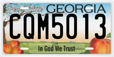GA license plate CQM5013