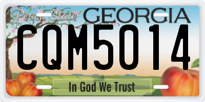 GA license plate CQM5014