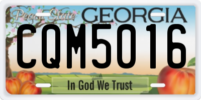 GA license plate CQM5016