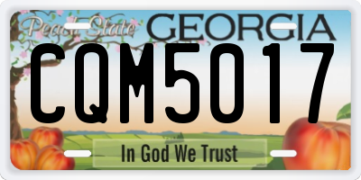 GA license plate CQM5017
