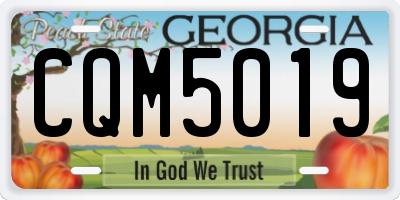 GA license plate CQM5019