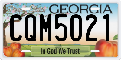 GA license plate CQM5021
