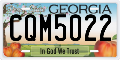 GA license plate CQM5022