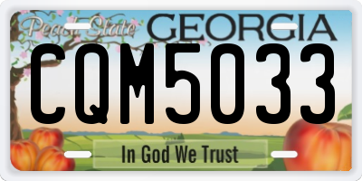 GA license plate CQM5033