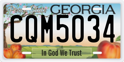 GA license plate CQM5034
