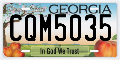GA license plate CQM5035