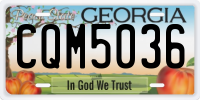 GA license plate CQM5036