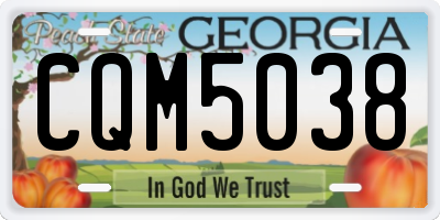 GA license plate CQM5038