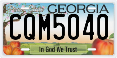 GA license plate CQM5040