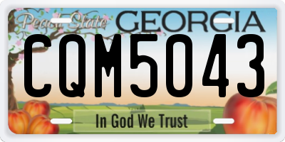 GA license plate CQM5043