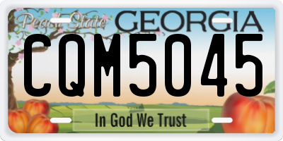 GA license plate CQM5045