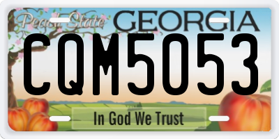 GA license plate CQM5053