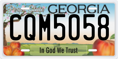 GA license plate CQM5058