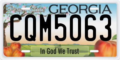 GA license plate CQM5063