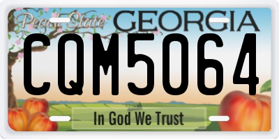 GA license plate CQM5064