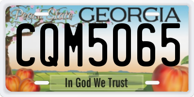 GA license plate CQM5065
