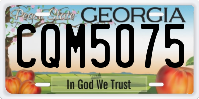 GA license plate CQM5075